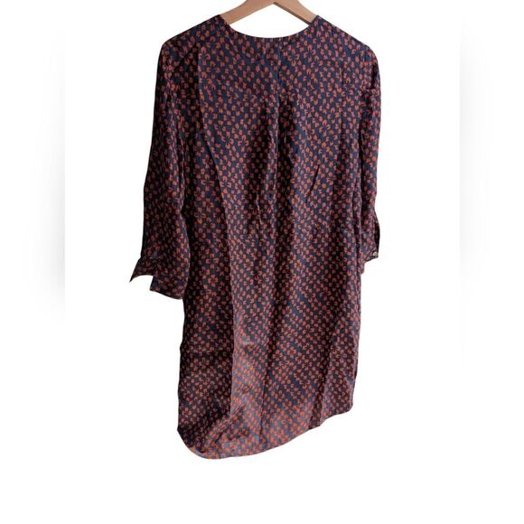 Hobbs Floral Patterned Navy Button-Up Shirt Dress Silk Blend Small - Picture 10 of 16